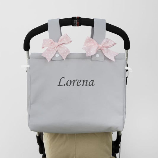 Bolso Panera bebé polipiel special personalizado con lazos polipiel MI PIPO 061