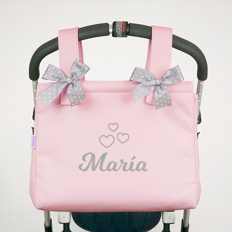 Bolso Panera bebé polipiel special personalizado con lazos polipiel MI PIPO 061