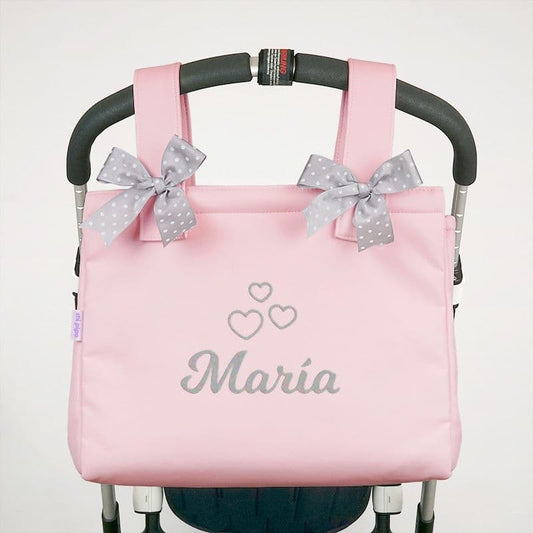 Bolso Panera bebé polipiel special personalizado con lazos polipiel MI PIPO 061