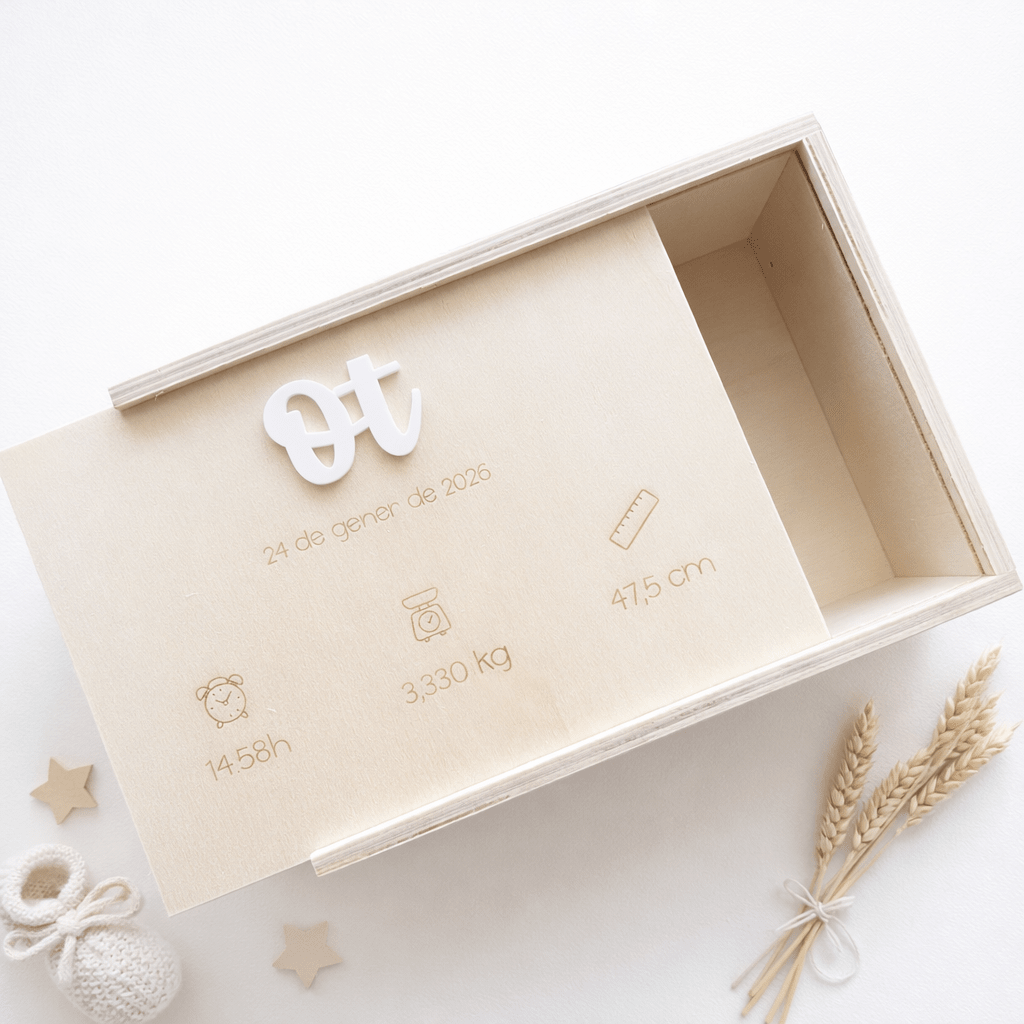 Caja de nacimiento personalizada — Guarda sus primeros recuerdos 💫