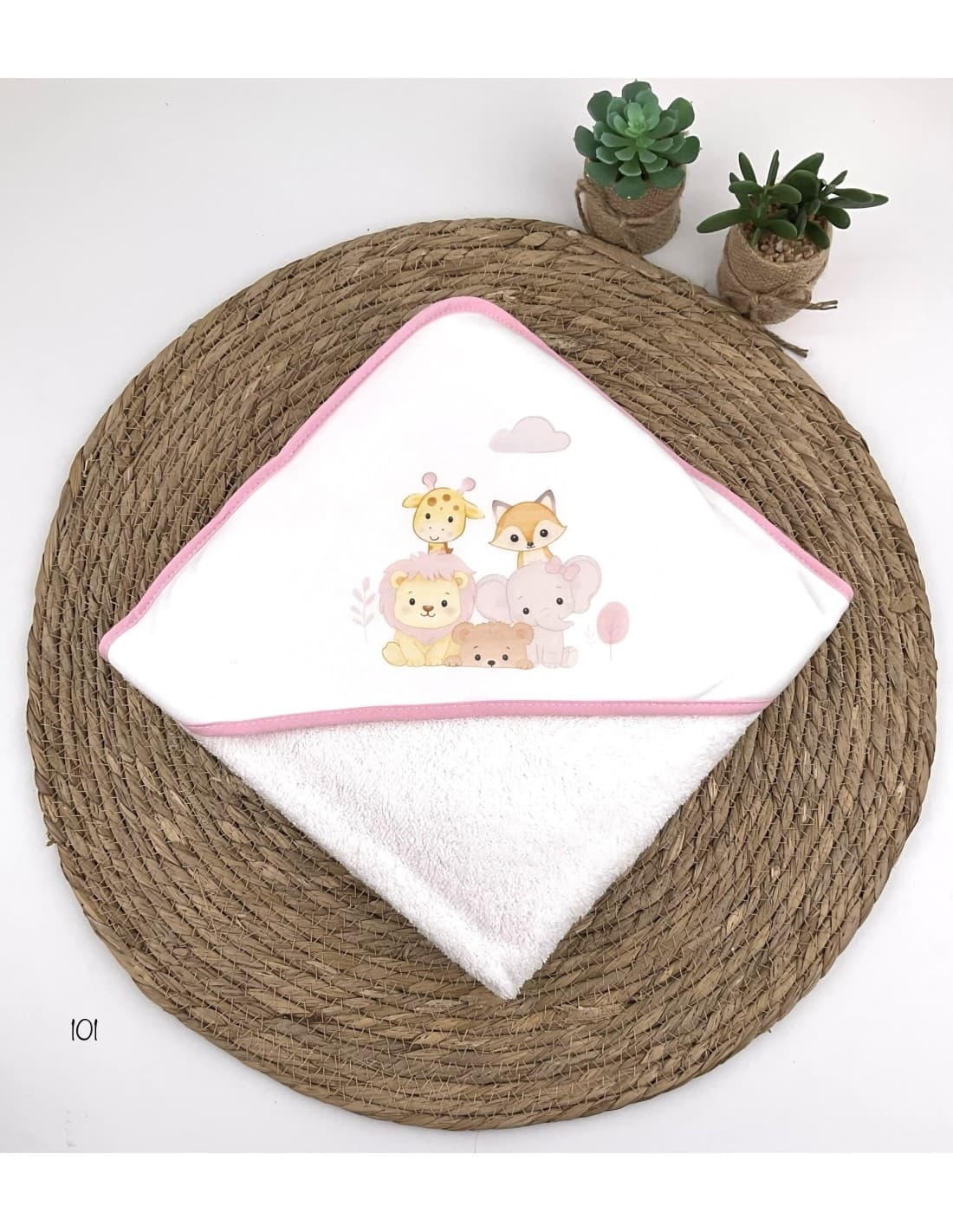 Capa de baño bebé Alma Animales 100% algodón suave Con capucha 521100101