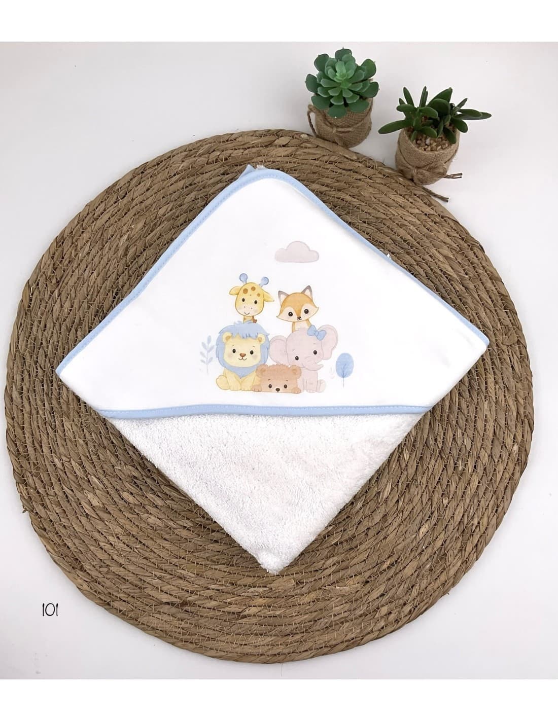 Capa de baño bebé Alma Animales 100% algodón suave Con capucha 521100101