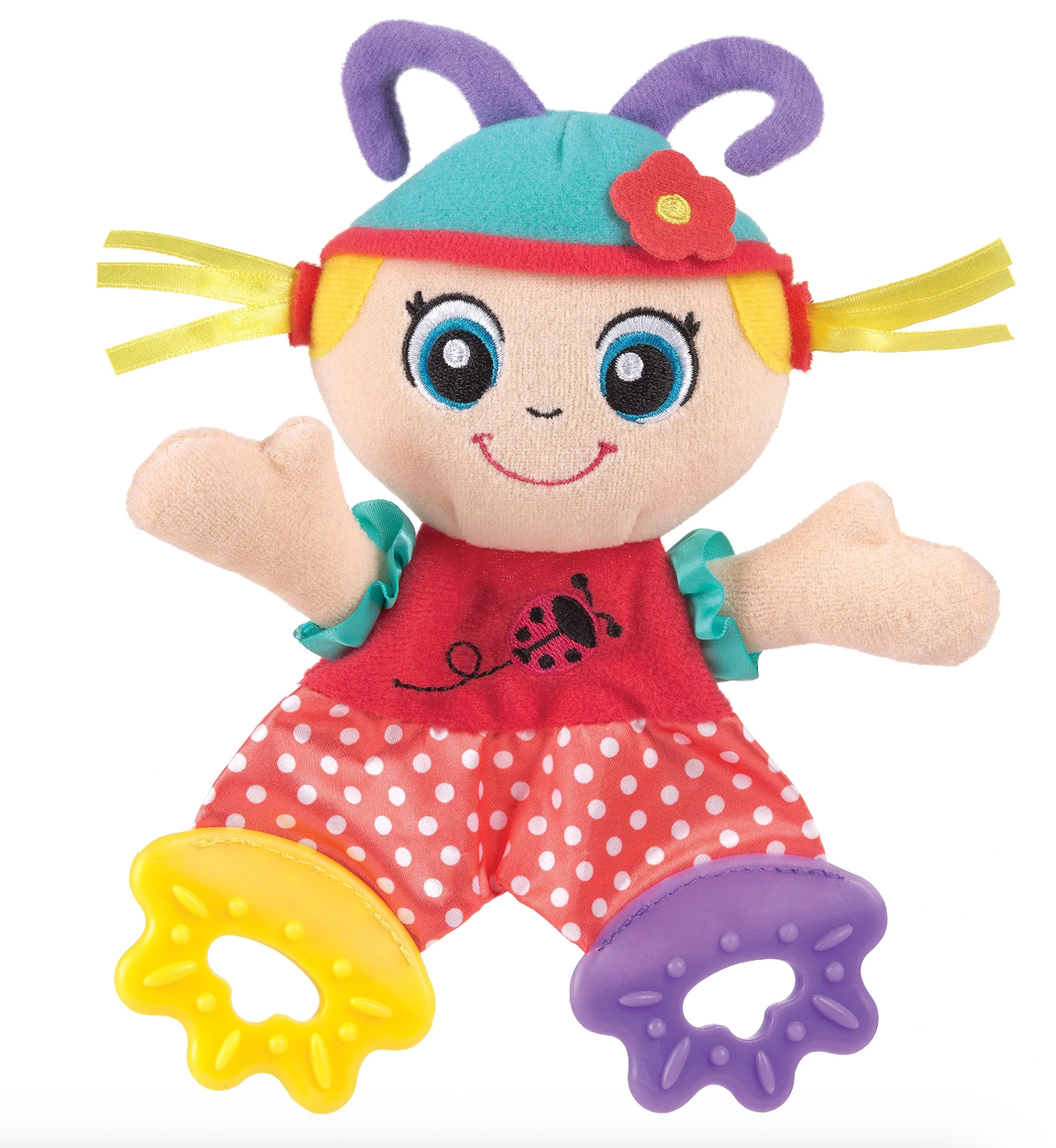 Cesta regalo nacimiento bebé muñeca texturas