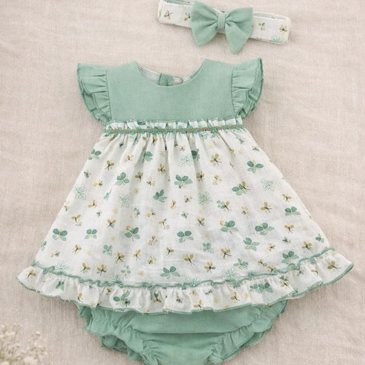 Conjunto bebé niña chambrita y braguita con estampado floral Creaciones Baby Ferr 26126 – Fabricado en España