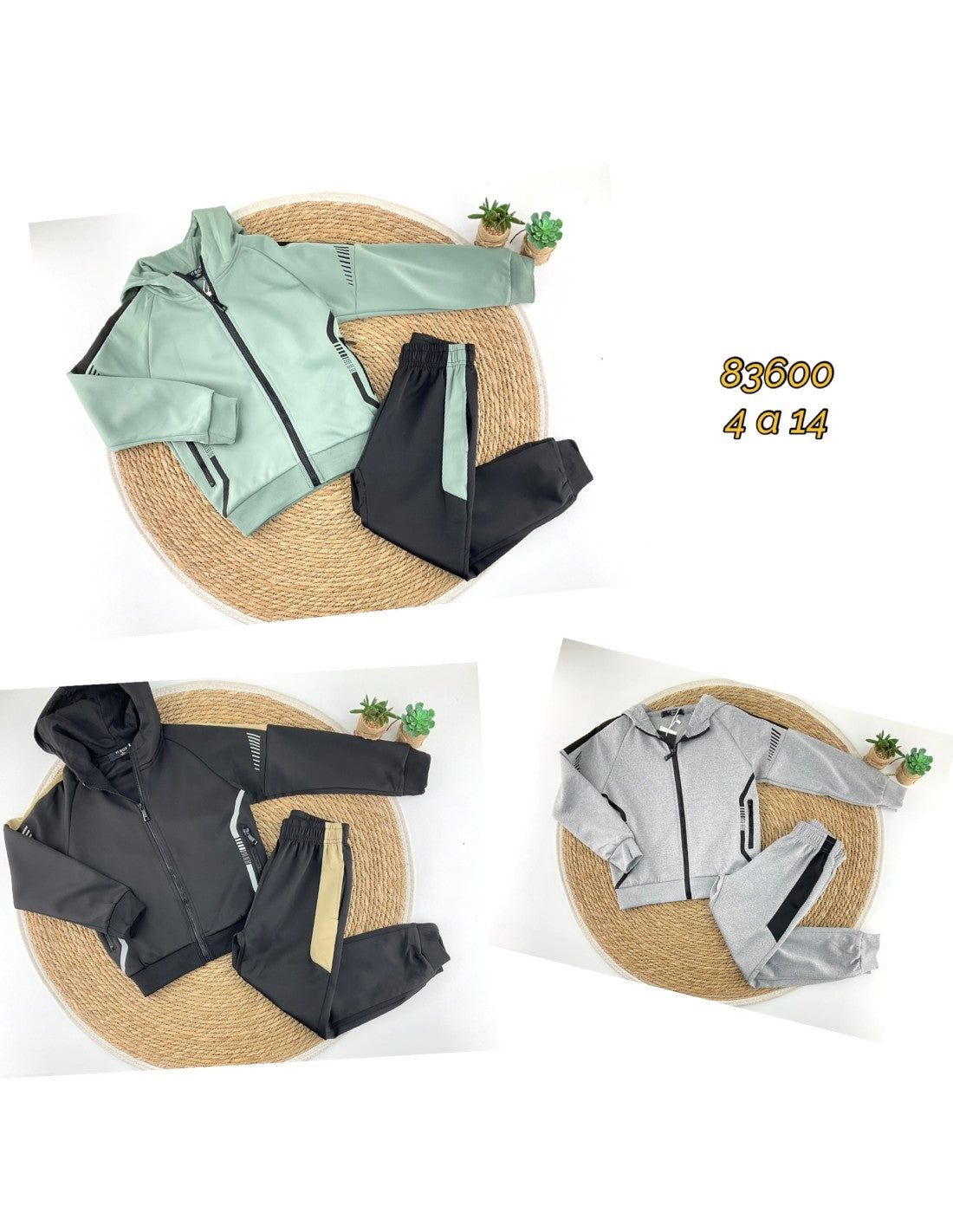 Survêtement garçon en acétate avec zip et capuche 5221083600 (4 à 14 ans)