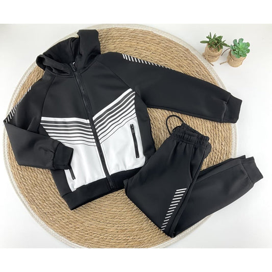 Fato de treino de acetato para menino com fecho e capuz 522183412 (4 a 14 anos)