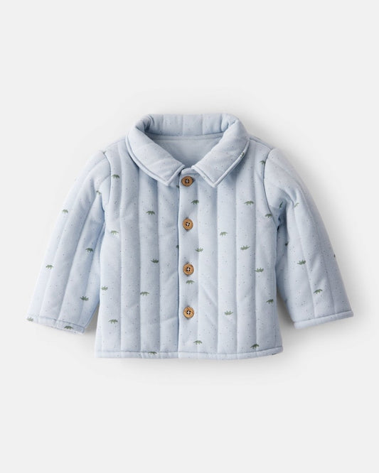 Chaqueta acolchada azul con lunares