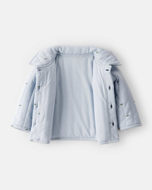 Chaqueta acolchada azul con lunares