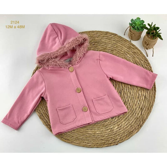 Chaqueta con Capucha Alma Petit Rosa Fresa, suave y calentita 212102124