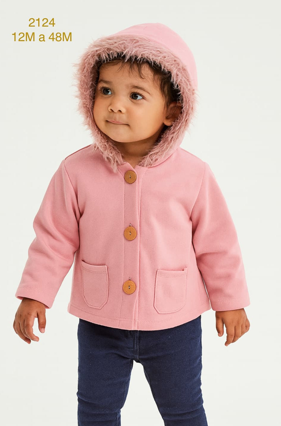 Chaqueta con Capucha Alma Petit Rosa Fresa, suave y calentita 212102124