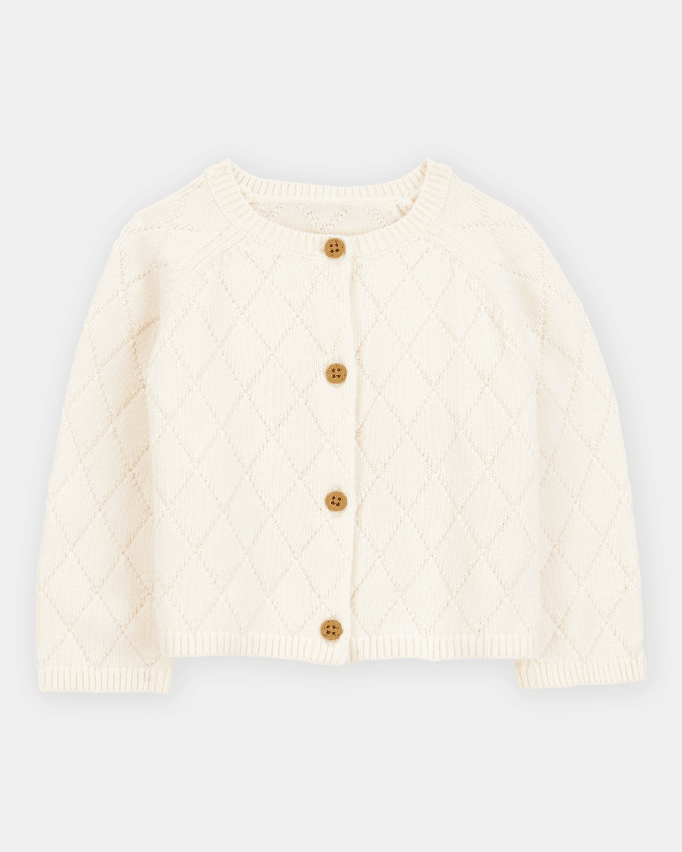 Chaqueta de punto con botones color marfil