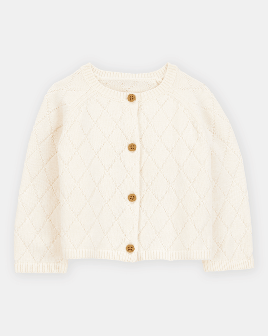Chaqueta de punto con botones color marfil