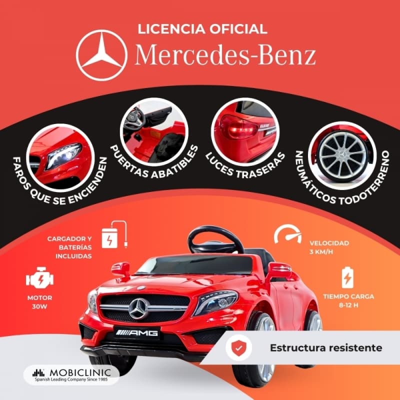 Coche eléctrico infantil Mercedes-Benz AMG GLA45 Mobiclinic– Realismo, seguridad y diversión en cada paseo