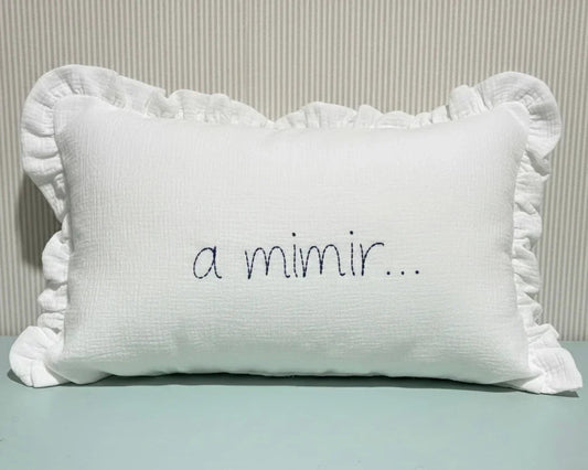 Cojín Personalizado "A Mimir" - Bordado Artesanal | Sueños de Cigüeña