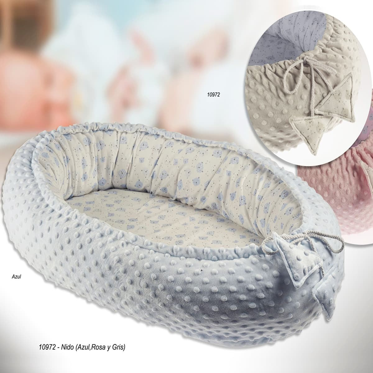 Cojín nido bebé osos y topos GAMBERRITOS 10972