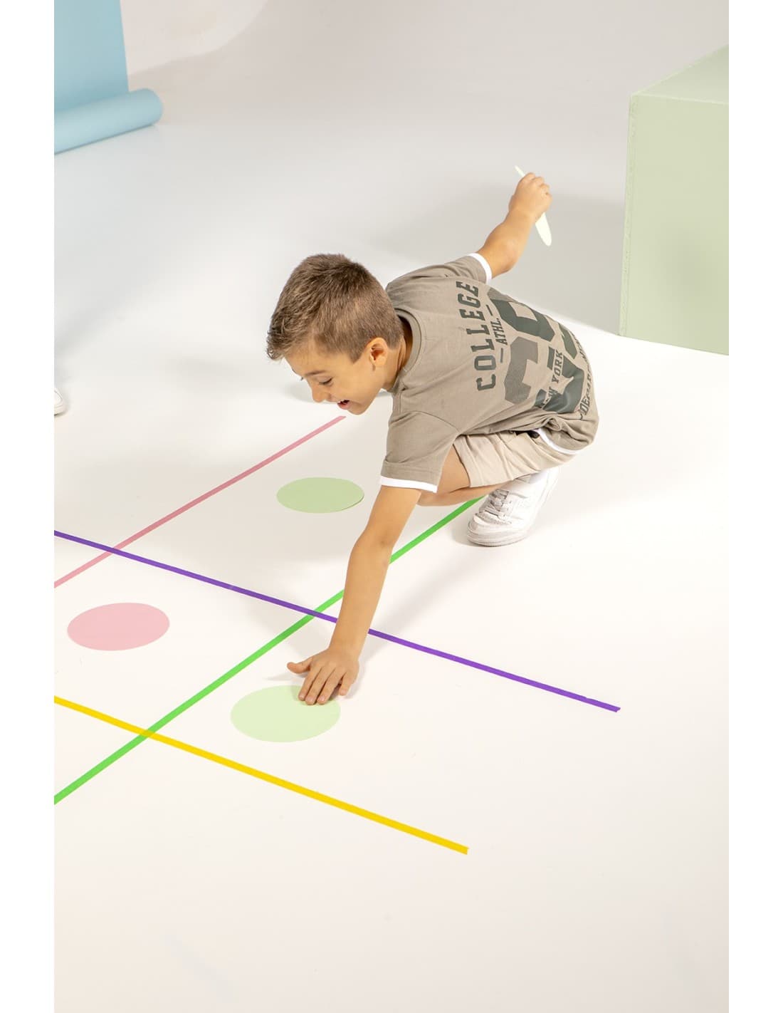 Conjunto niño verano dos piezas Babybol camiseta y bermuda beige estilo casual 622062309