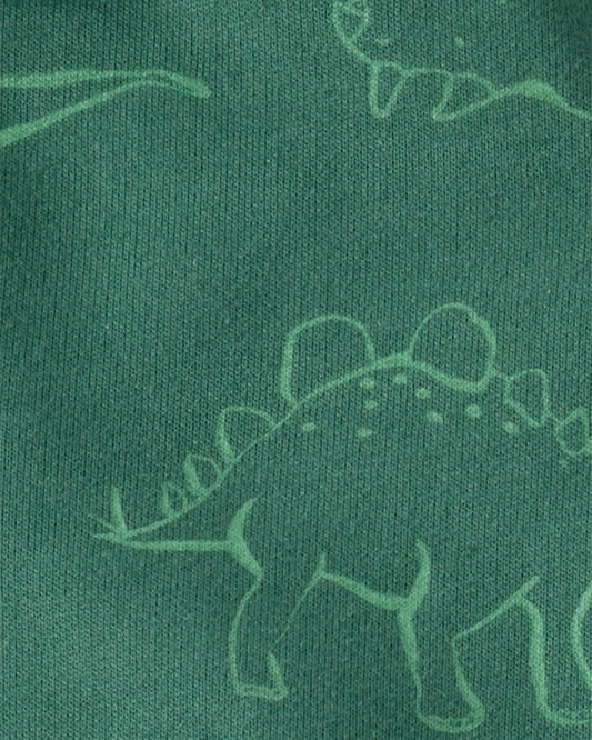 Conjunto 3 piezas cárdigan verde de dinosaurio, body y pantalón
