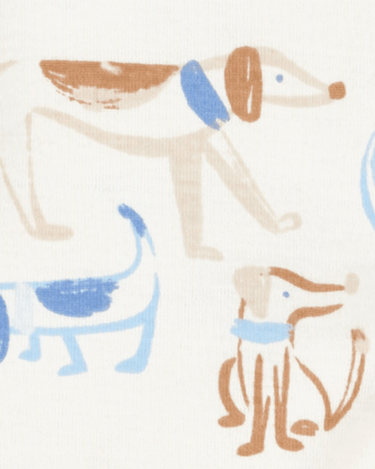 Conjunto 3 piezas de chaqueta, pantalón y body corto, diseño perro