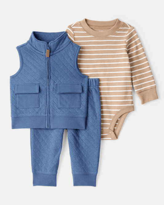 Conjunto 3 piezas para bebé con diseño marino