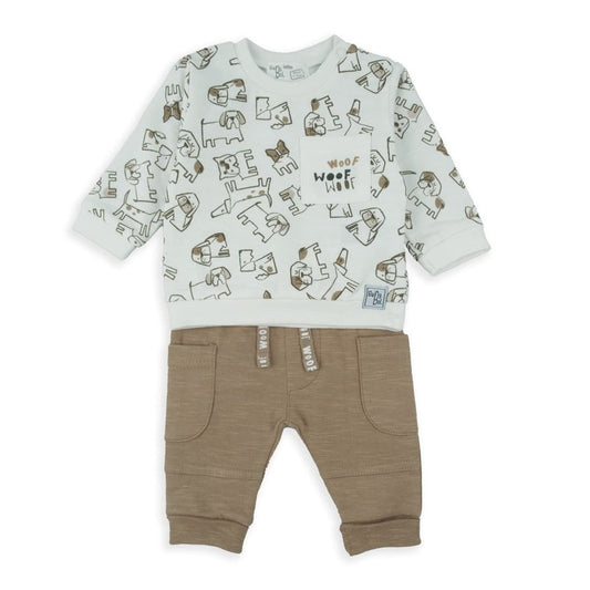 Ensemble 2 pièces bébé garçon Babybol 522150813 – Sweat et pantalon camel