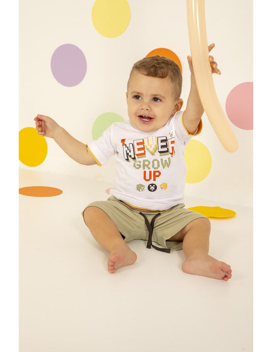 Conjunto bebé niño verano Never Grow Up Babybol cómodo y divertido 622062040