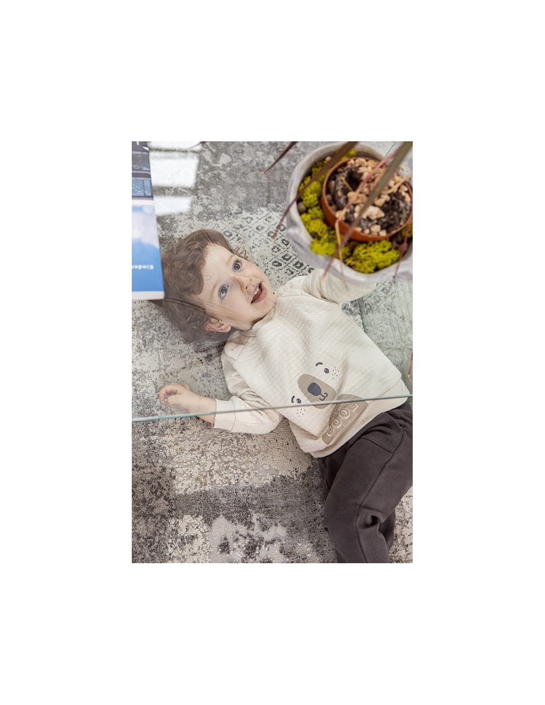 Conjunto de bebé menino Babybol bege e castanho com moletom ursinho 522152108 Design confortável e divertido