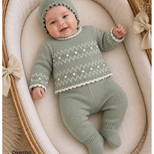 Conjunto de bebé de lana Diverchic con capota y polaina Zip Zap 621129903 Caqui
