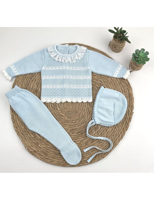 Conjunto bebé de hilo 3 piezas primera puesta – Diverchic 621029805