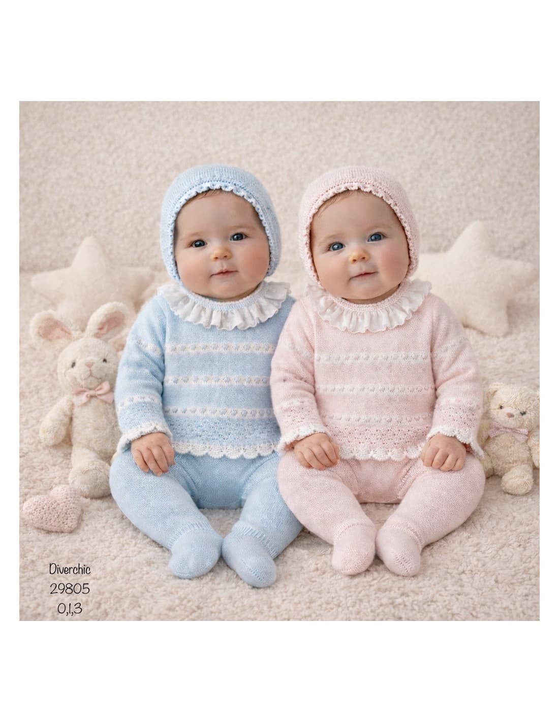 Conjunto bebé de hilo 3 piezas primera puesta – Diverchic 621029805