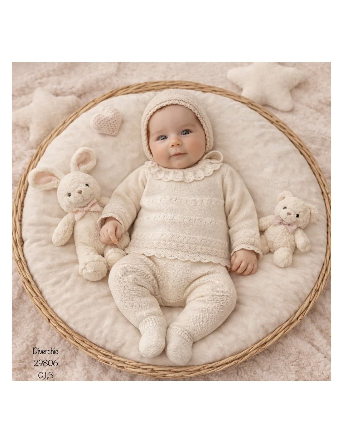 Conjunto bebé de hilo 3 piezas primera puesta – Diverchic 621029806