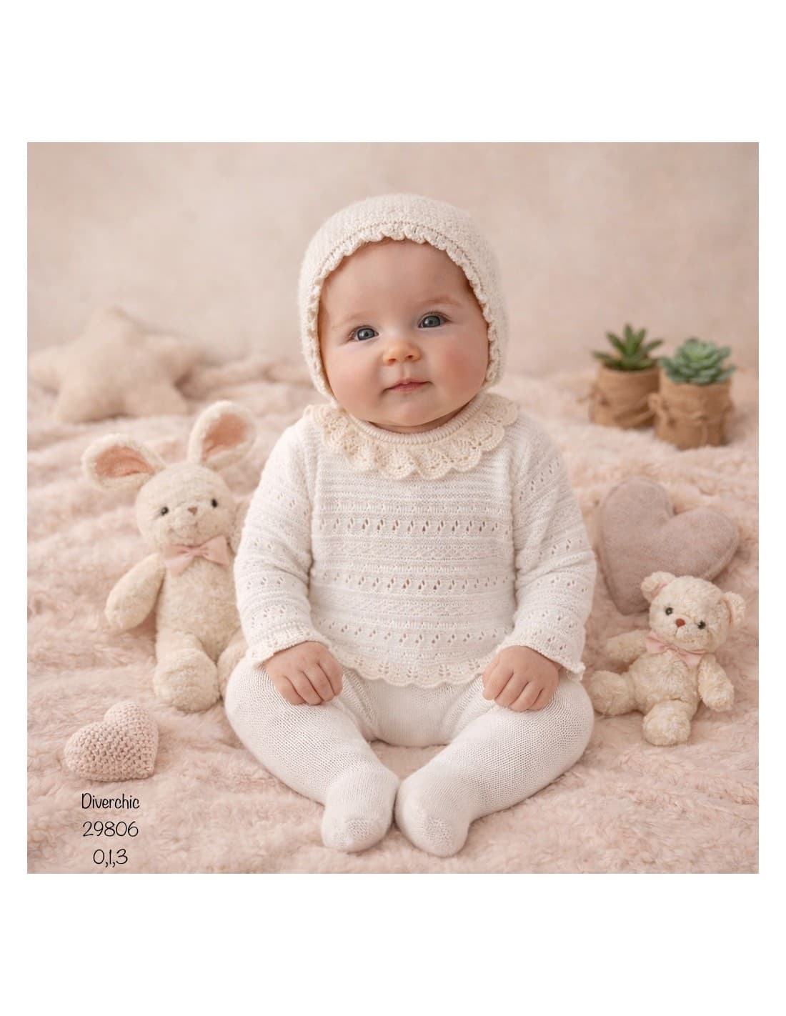Conjunto bebé de hilo 3 piezas primera puesta – Diverchic 621029806
