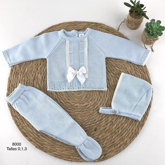 Conjunto bebé hilo azul trenzado Pelottas 521008000