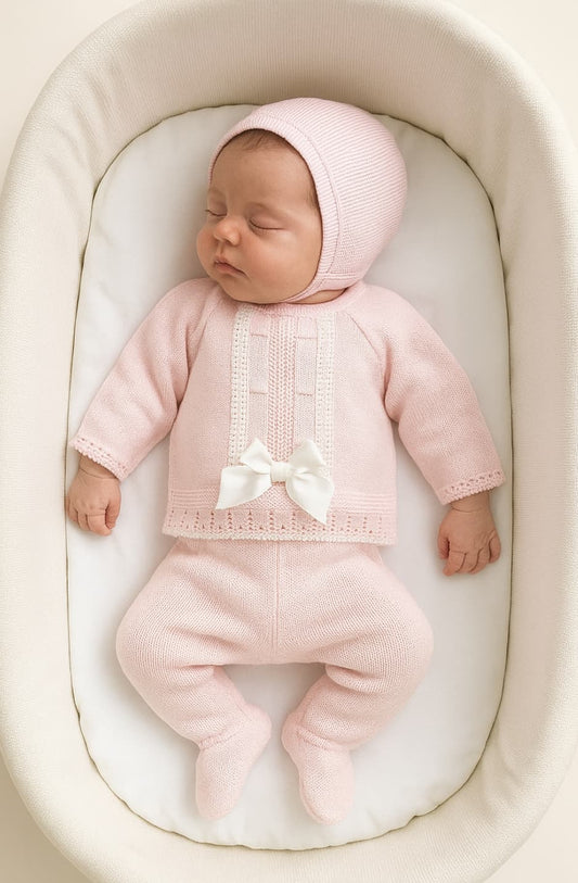 Conjunto bebé hilo rosa trenzado Pelottas 521008000