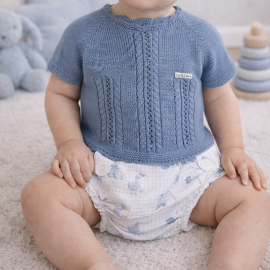 Conjunto bebé niño de hilo jersey ochos y braguita patitos – VISI 621060530