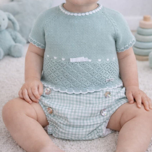 Conjunto bebé niño de hilo jersey y braguita cuadros vichy – VISI 621061030