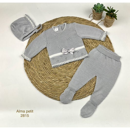Conjunto de hilo perlé para bebé Alma Petit en gris 321002815