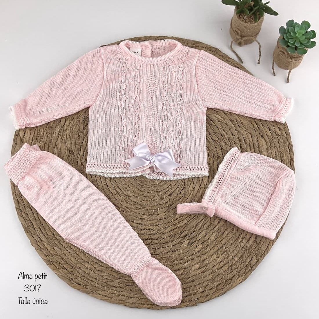 Conjunto de hilo perlé para bebé Alma Petit en rosa 421003017