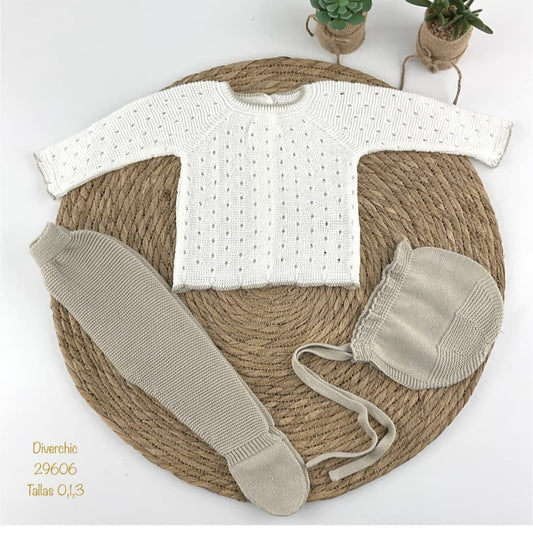 Conjunto primera puesta para bebé de perlé 29606 Diverchic Blanco