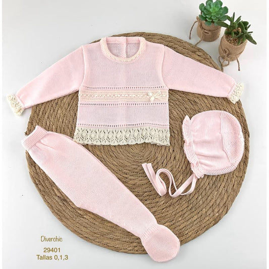 Conjunto Diverchic Pink Pearl Baby First Outfit 29401