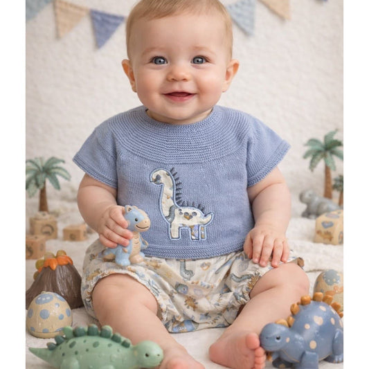 Premier ensemble de bébé en perle 8005 Pelottas Celeste