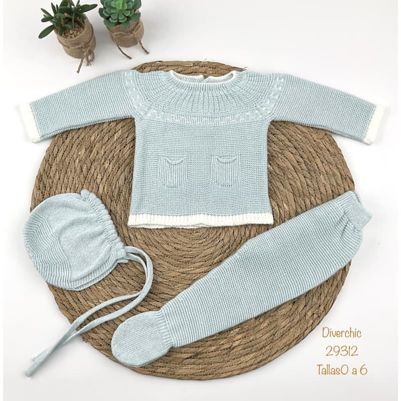 Ensemble bébé en laine Diverchic Celeste 321129312 Douceur, confort et design artisanal (Copie) 