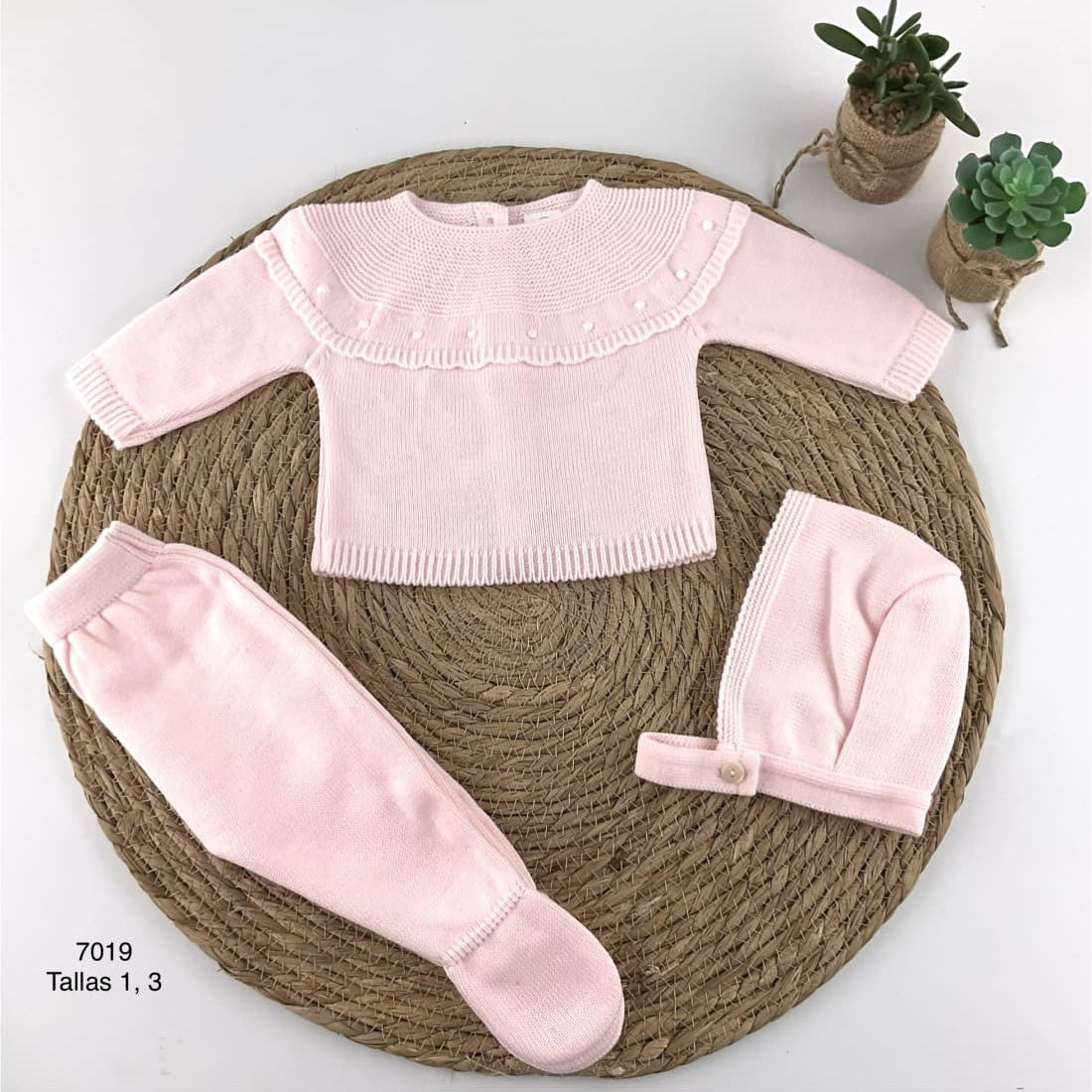 Conjunto bebé lana rosa Pelottas 521107019