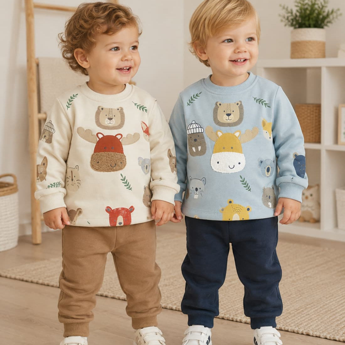 Conjunto Babybol cinza e verde para bebé menino com sweatshirt e calças 522152110 Conforto e estilo casual