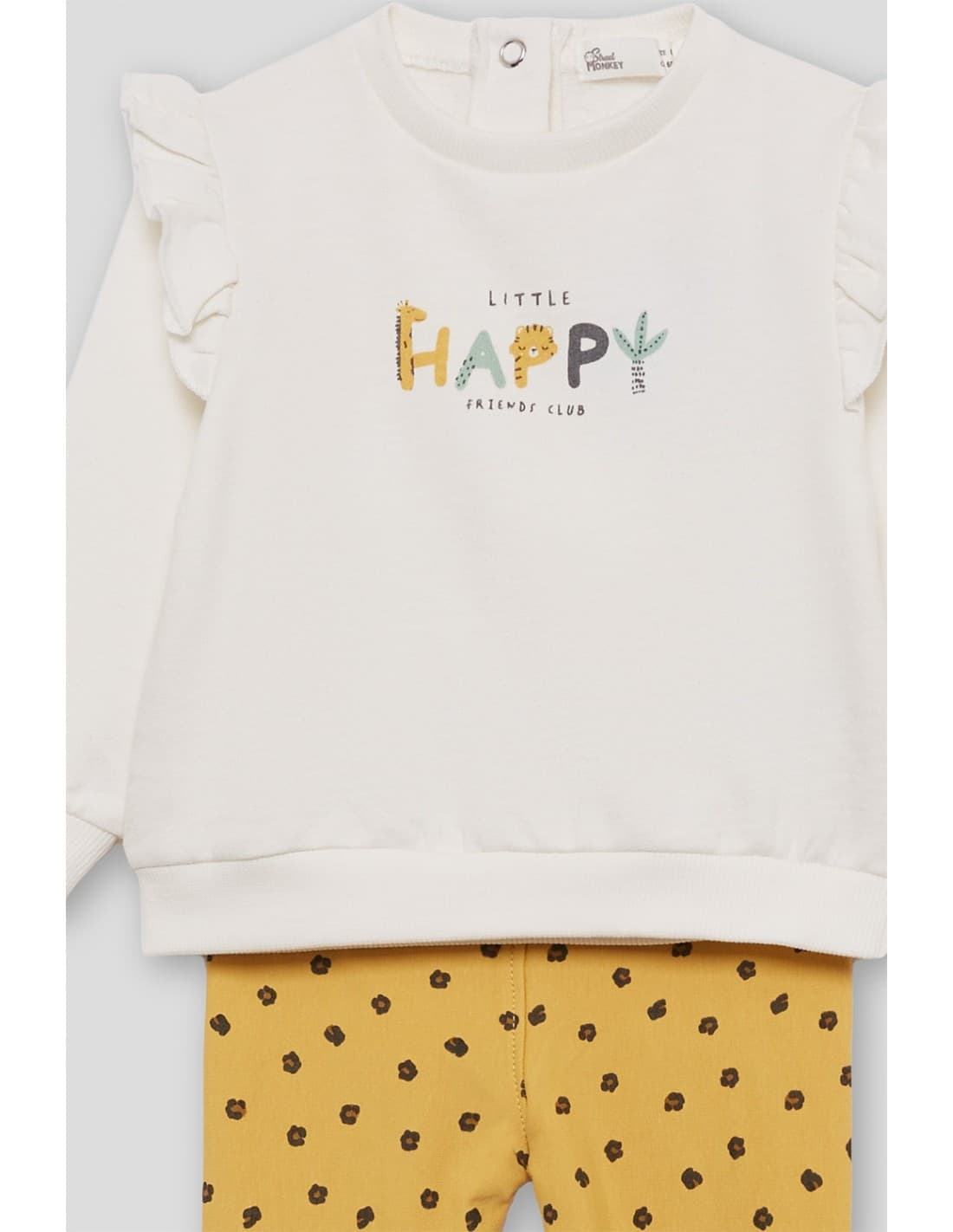 Ensemble bébé fille Street Monkey avec sweat « Little Happy » et leggings moutarde 522153030 (3 à 24 mois)