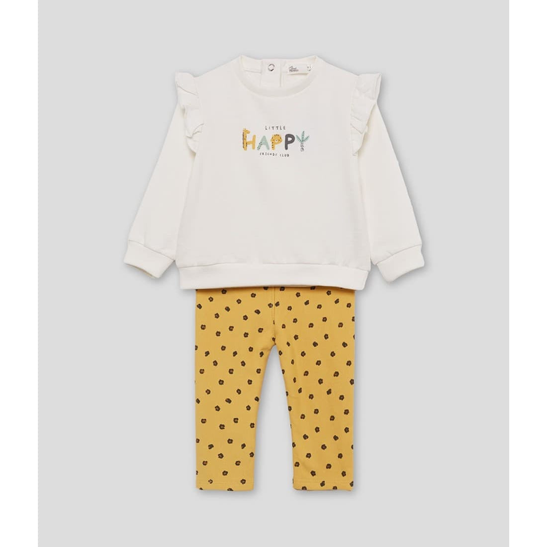 Ensemble bébé fille Street Monkey avec sweat « Little Happy » et leggings moutarde 522153030 (3 à 24 mois)