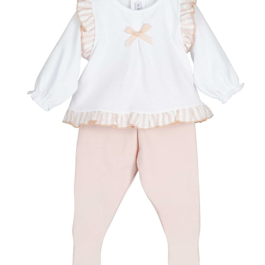 Conjunto bebé niña polaina rosa Calamaro 621011301 – Suavidad y ternura desde el primer día
