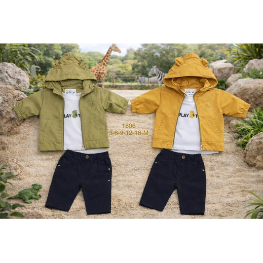 Conjunto bebé niño 3 piezas con cazadora – ideal para entretiempo 622001806