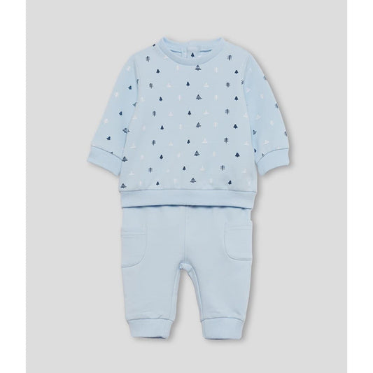 Conjunto bebé niño Street Monkey sudadera azul con estampado y pantalón a juego 522152001(3 a 18 meses)