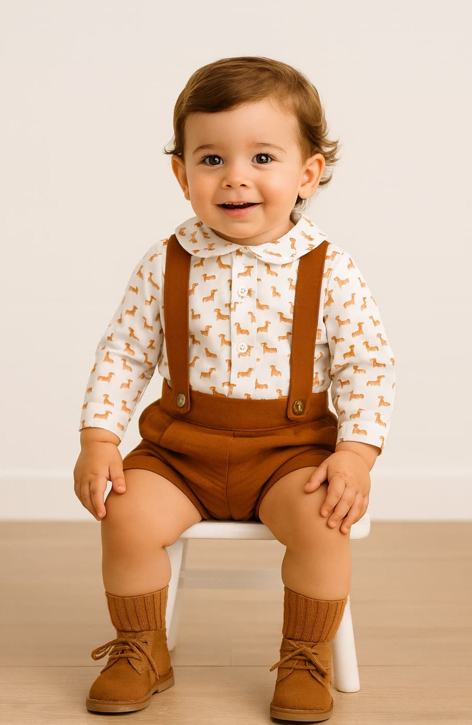 Conjunto para Bebé Niño con Tirantes Creaciones Baby Ferr 322123337 perritos