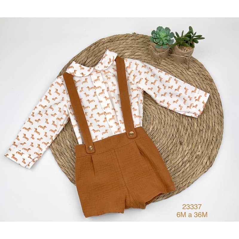 Conjunto para Bebé Niño con Tirantes Creaciones Baby Ferr 322123337 perritos